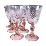 6 two-tone Rosaline white wine glasses