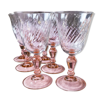6 verres à vin blanc Rosaline bicolores