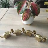 Bougeoirs éléphants en laiton