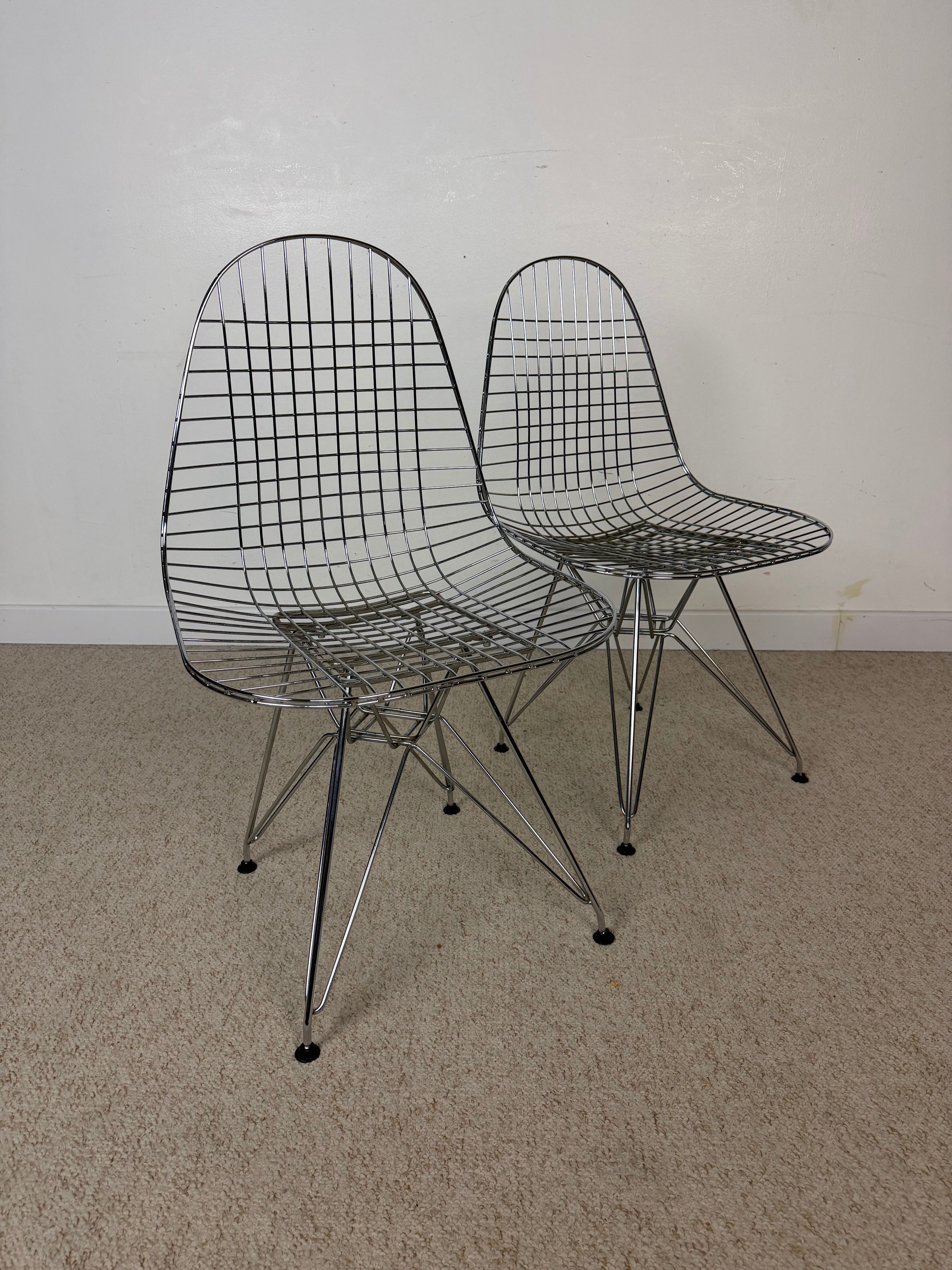 Vintage chrome wire chairs