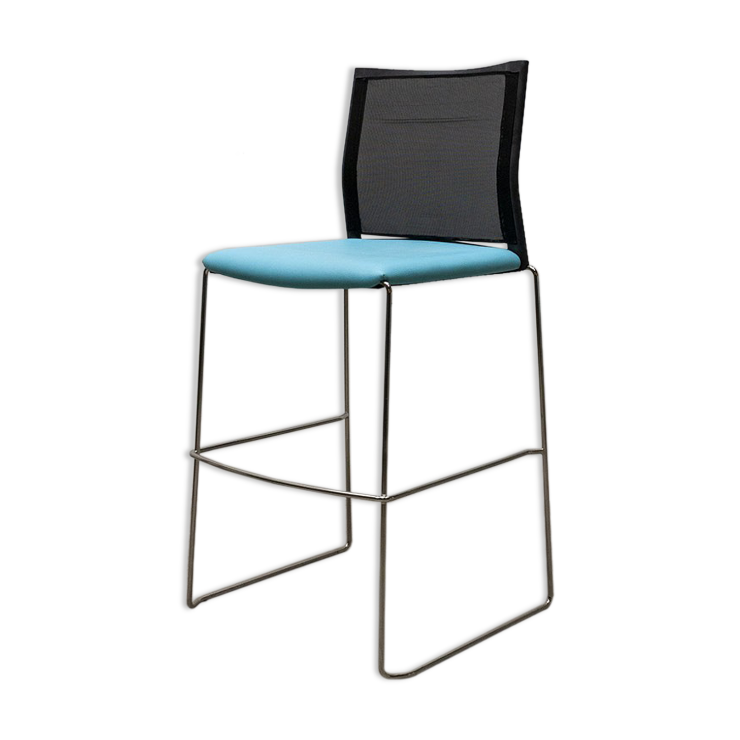 Majencia stool in blue imitation leather