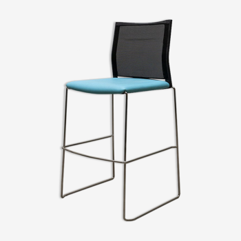 Majencia stool in imitation leather blue