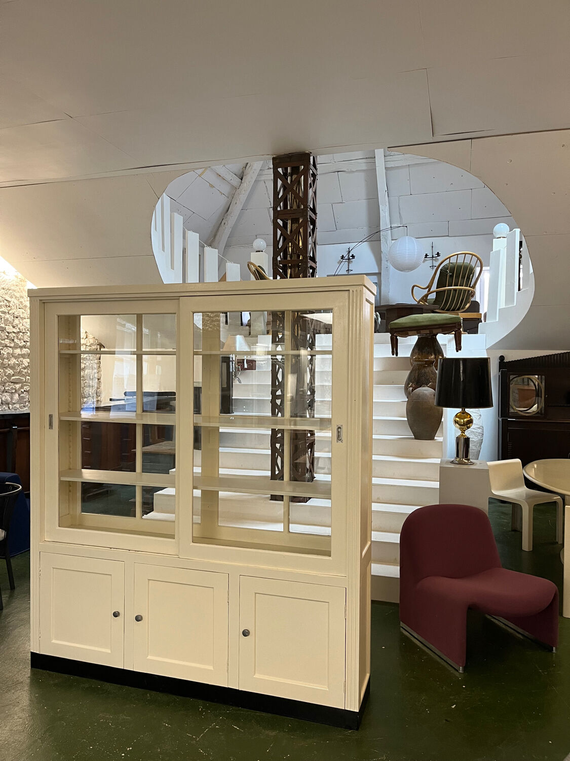 1950s Workshop Display Cabinet