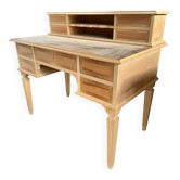 Bureau en bois naturel de style Empire 800 en noyer et érable
