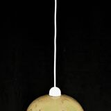 Art Deco pendant light in beige and vintage brown marble effect opaline glass