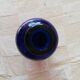 Vintage cobalt blue bottle 80's floral decoration garlands in relief