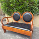 original Hungarian Art Deco bench in walnut by Lajos Kozma