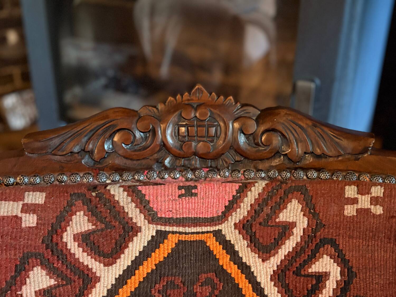 Pair of Roche Bobois armchairs — limited edition in oriental kilim