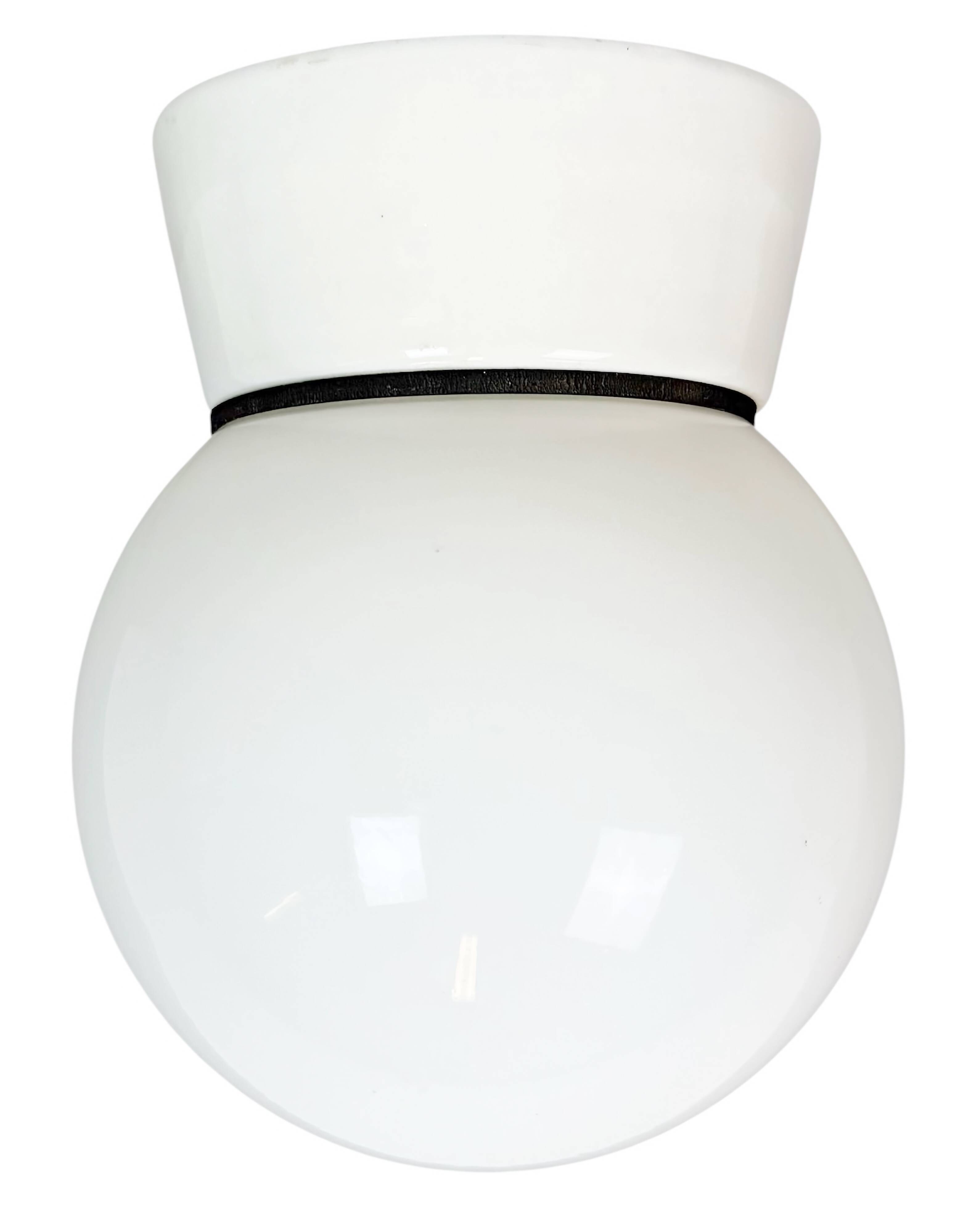 Lustre en porcelaine blanche vintage, années 1970