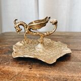 Lighter holder and ashtray in bronze "dragon"