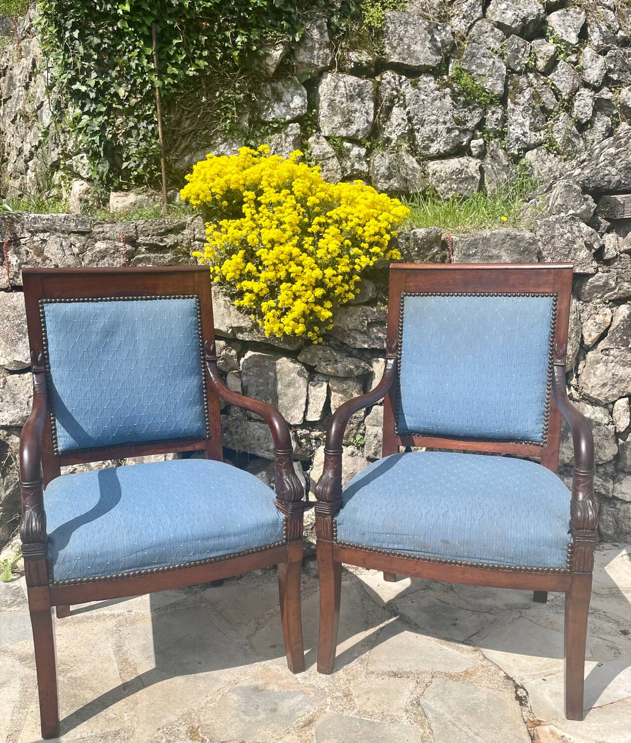 Pair of Empire Period Dolphin Armchairs
