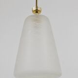 Brass Crown Pendant Light in Gio Ponti Style, Mid-Century, Italy, 1950s