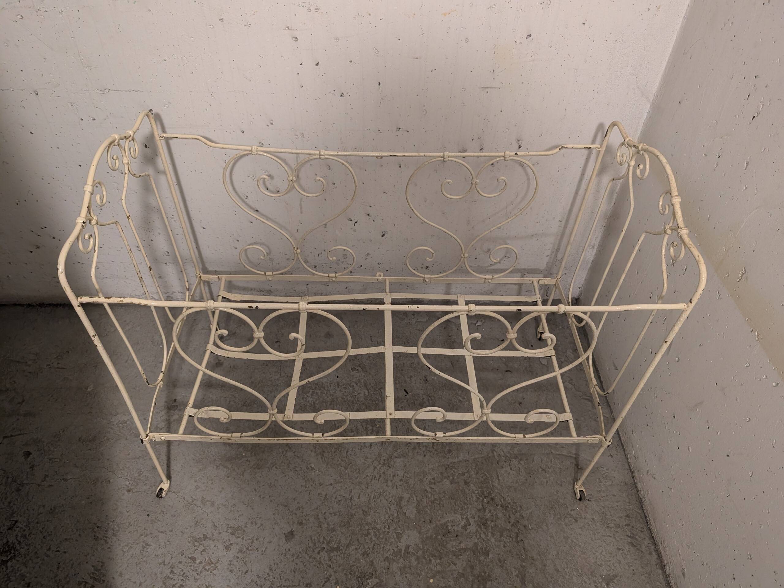 Vintage metal baby bed