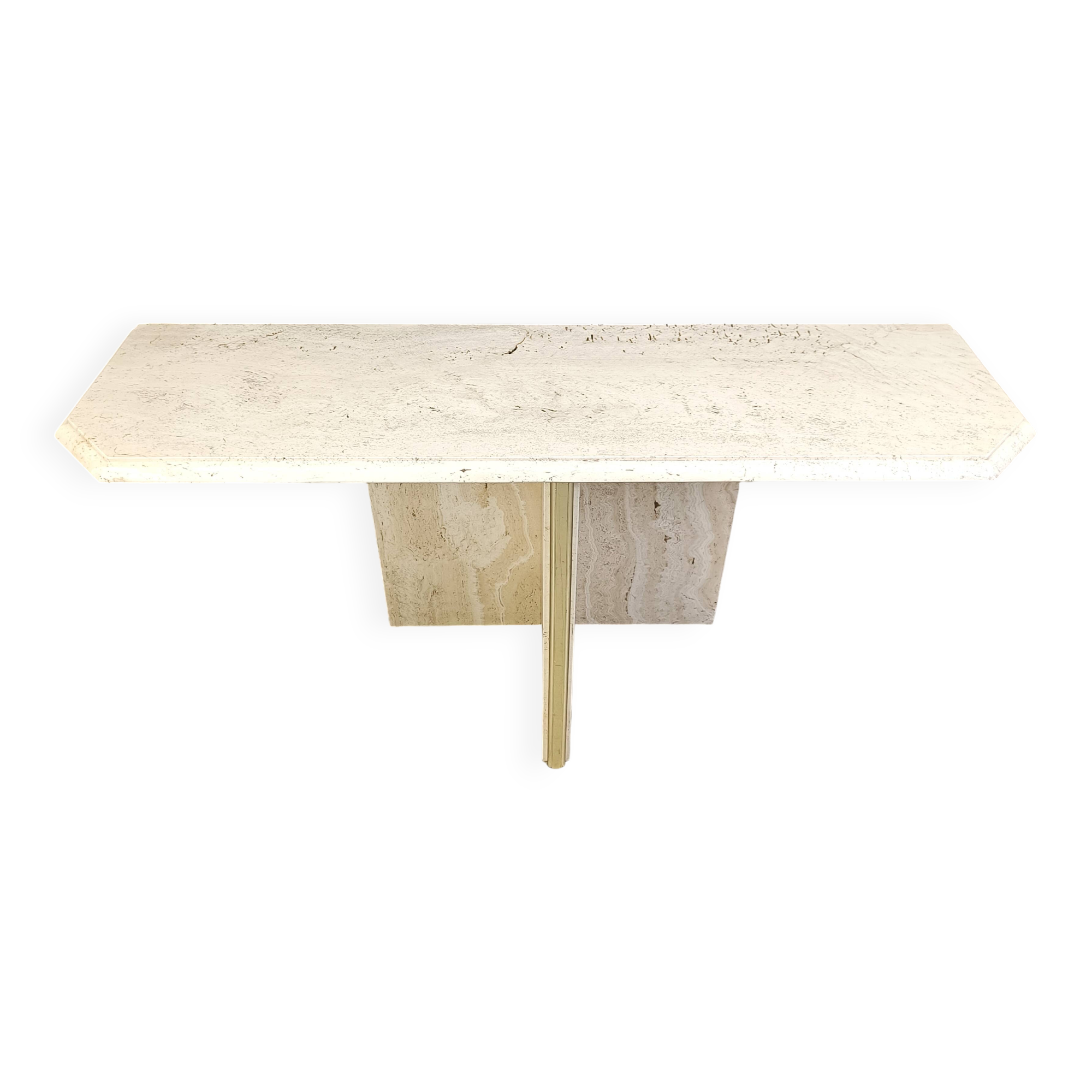 Vintage travertine console table, 1970s