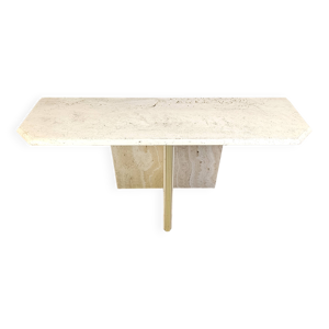 console vintage en travertin, - 1970