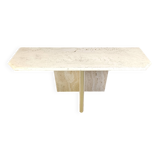 Vintage travertine console table, 1970s