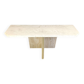 Vintage travertine console table, 1970s