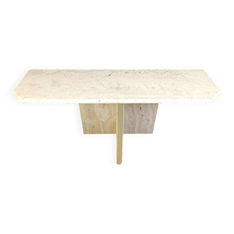 Vintage travertine console table, 1970s