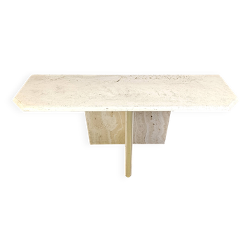 Vintage travertine console table, 1970s