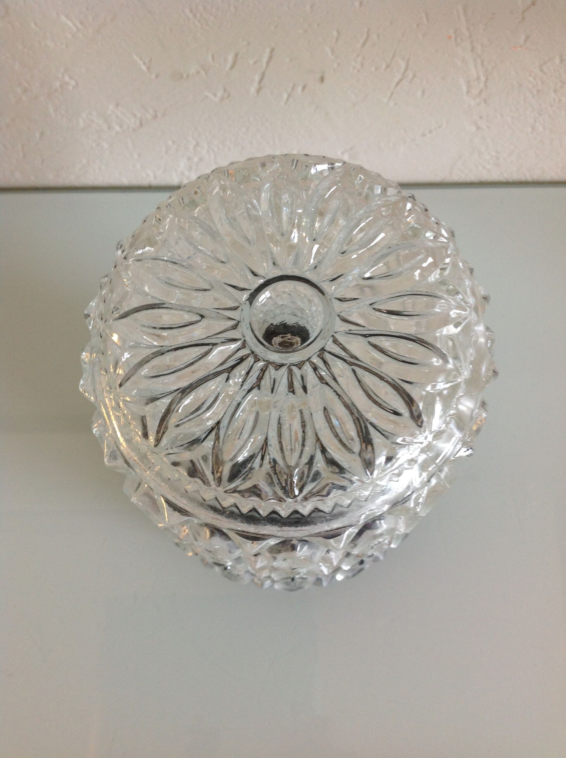 Glass ceiling light structured by RZB Leuchten, vintage 60/70s