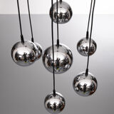 Lustre 7 chrome spheres Hollande années 1970