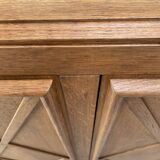 Storage unit in solid oak and veneer, circa 1960.