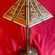 Art Deco lamp, "Tiffany" inspiration, glass and brass