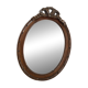 Miroir ovale mercure en bois sculpté décor nœud ruban 37X52