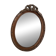 Miroir ovale mercure en bois sculpté décor nœud ruban 37X52