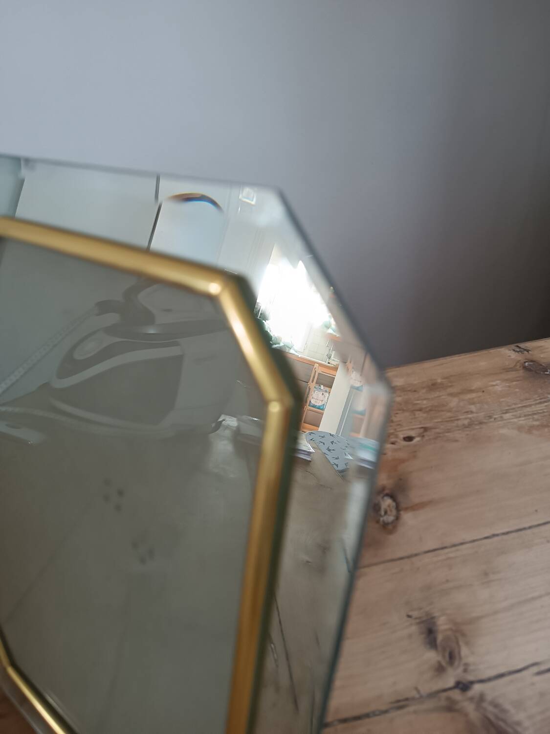 Old beveled mirror frame