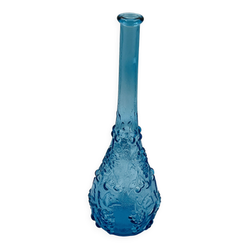 Grande bouteille vintage en verre bleu d'Empoli