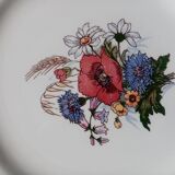 Series of 6 flat plates in earthenware of sarreguemines model agreste