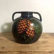 Glazed terracotta round vase