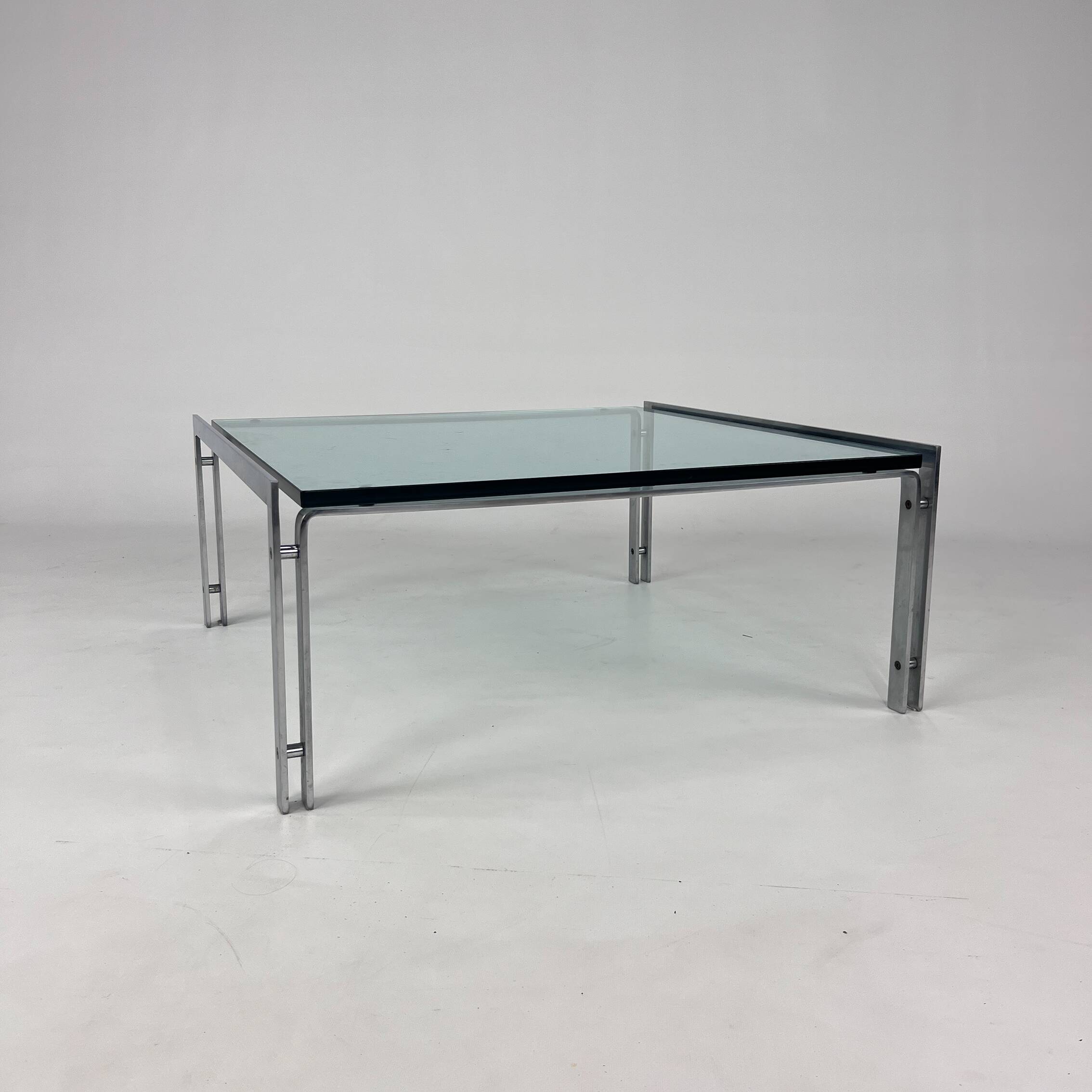 M1 glass coffee table by Hank Kwint for Metaform, 1980s