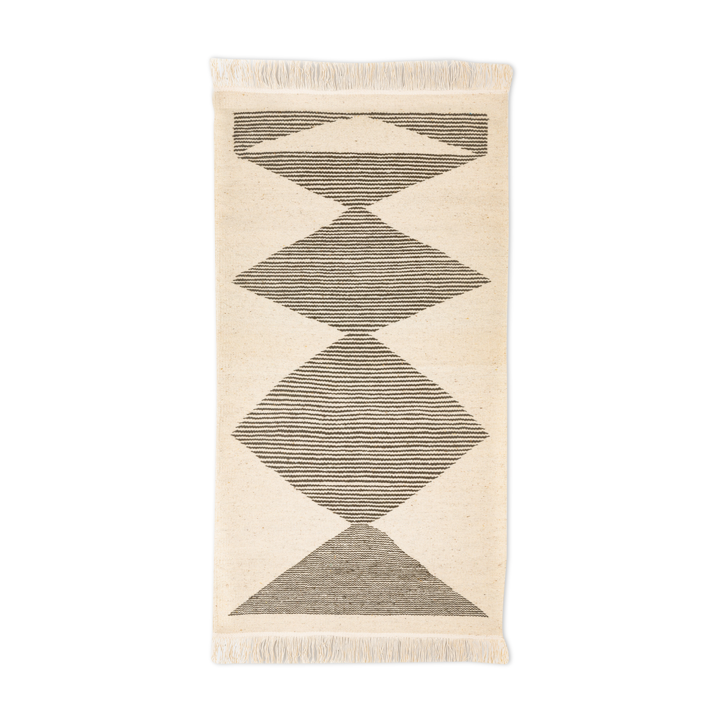 Berber kilim with black stripes 130 x 65 cm