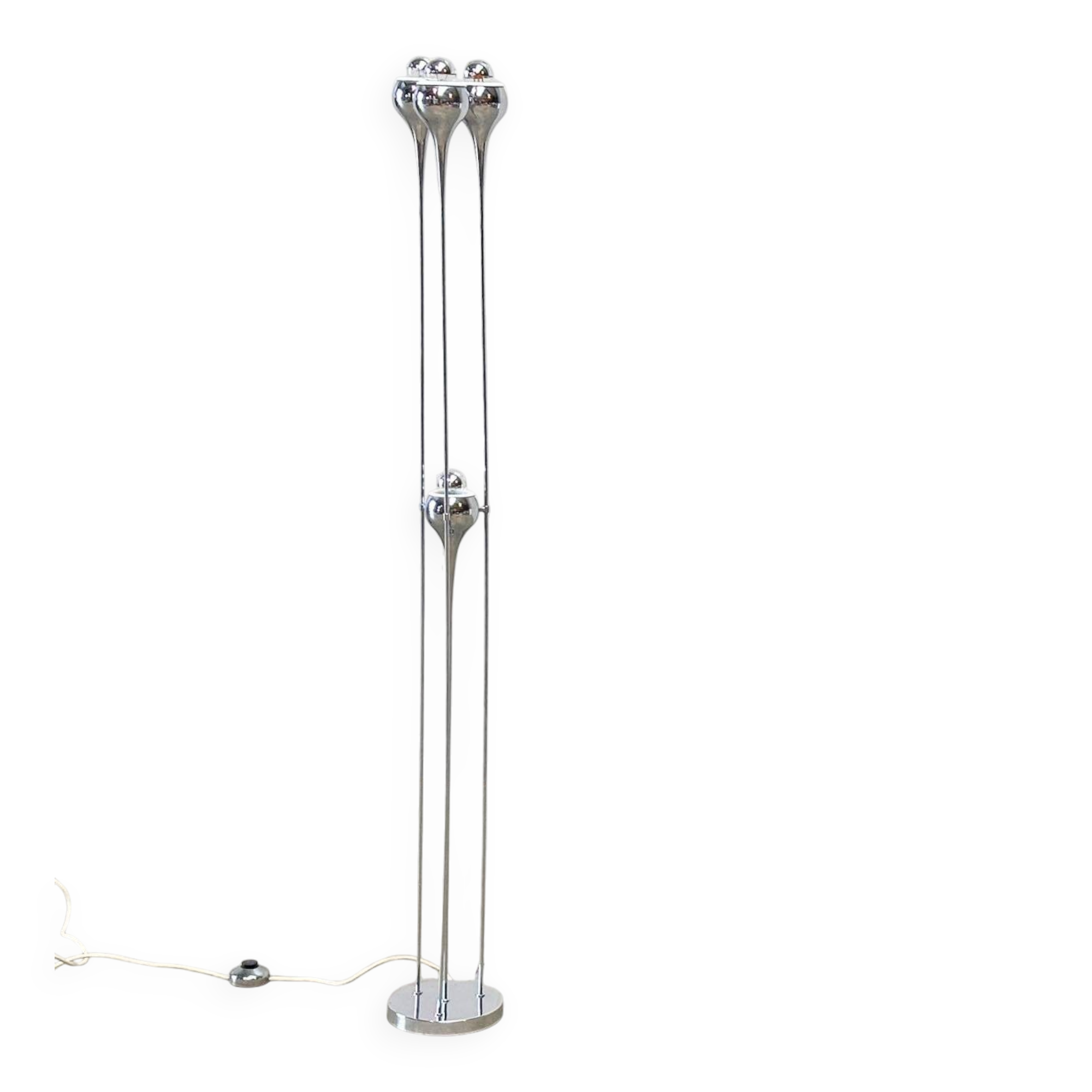 Chrome floor lamp attributed to Angelo Brotto