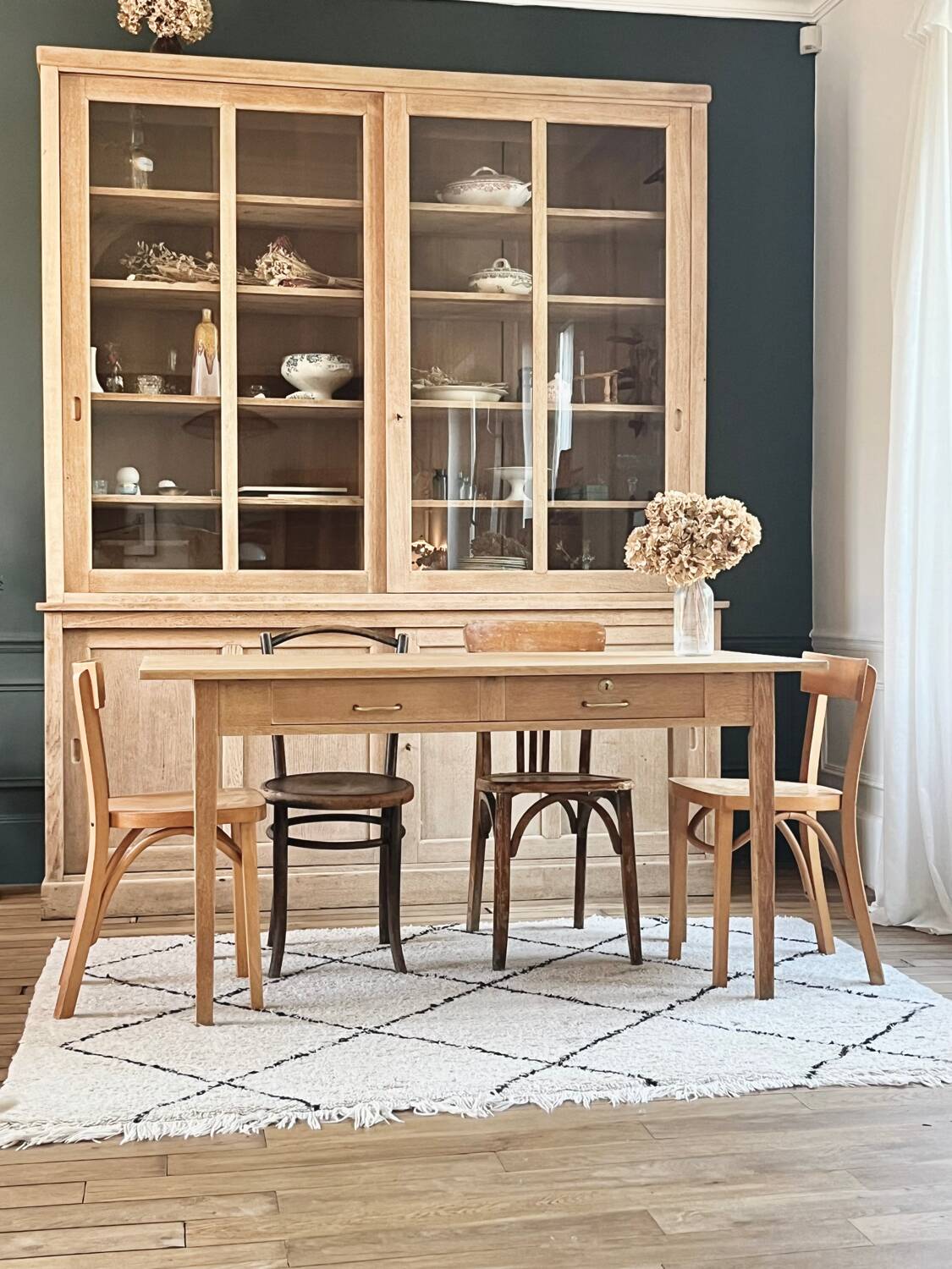 Table vintage année 50 en chêne