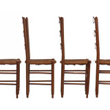4 Rustic style mulched chairs handcrafted countryside circa 1970