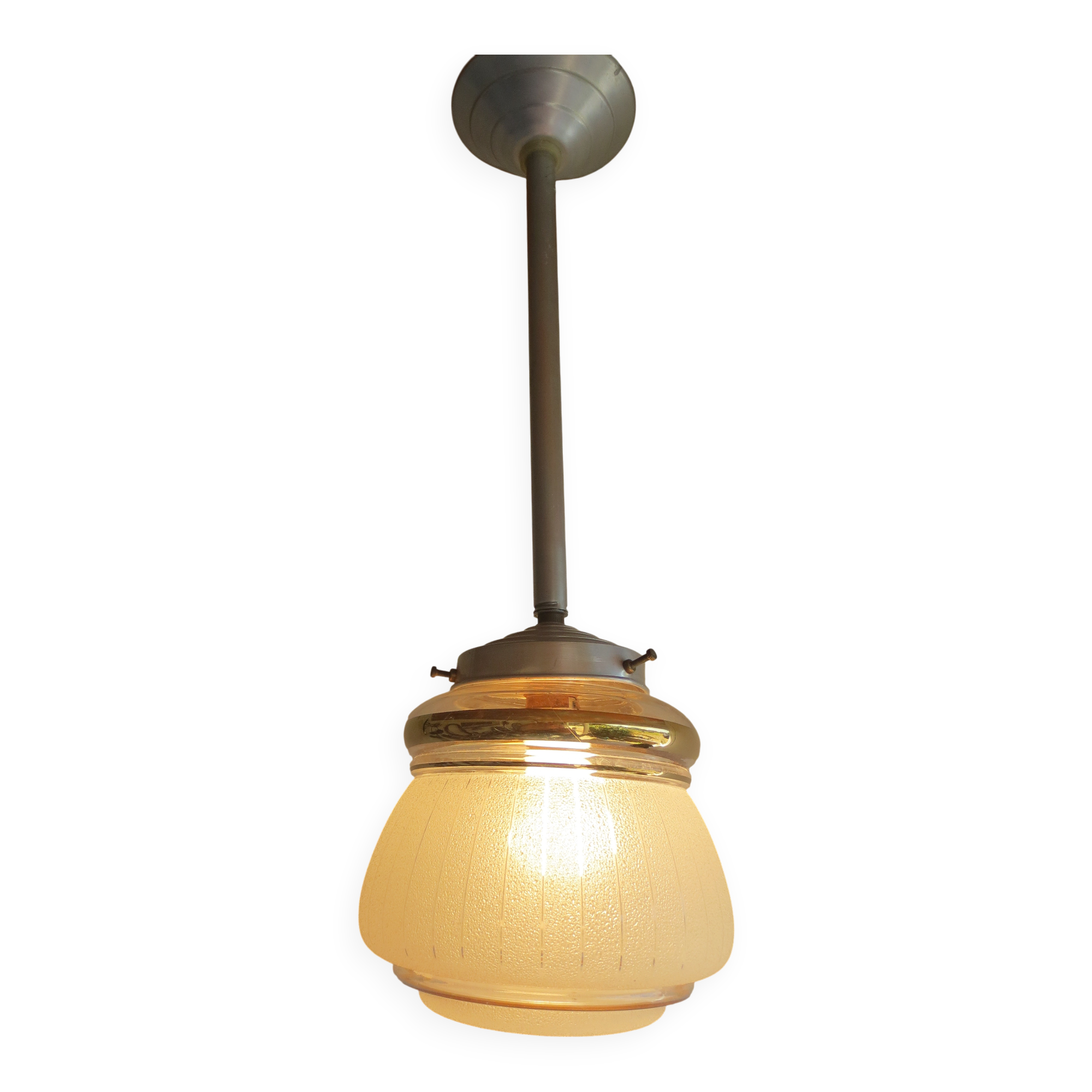 Suspension vintage en verre granité