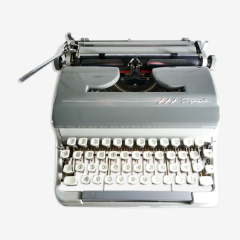 Machine à écrire Torpedo 18 S grise révisée ruban neuf 1961