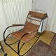 Mid-century modern wicker and steel rocking chair, 1960s