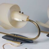 Pair of vintage wall lamps from the 1950s in brass.
