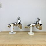 Pair of Concord chrome metal adjustable spotlights from the 70s