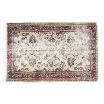 Tapis turc Oushak vintage multicolore