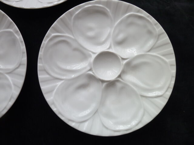 Set of 3 pillivuyt porcelain oyster plates