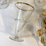 4 glass dessert bowls with gold rims, La Rochère, France