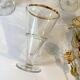 4 glass dessert bowls with gold rims, La Rochère, France