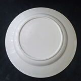Round demireux dish in Badonviller earthenware with cross-hatching