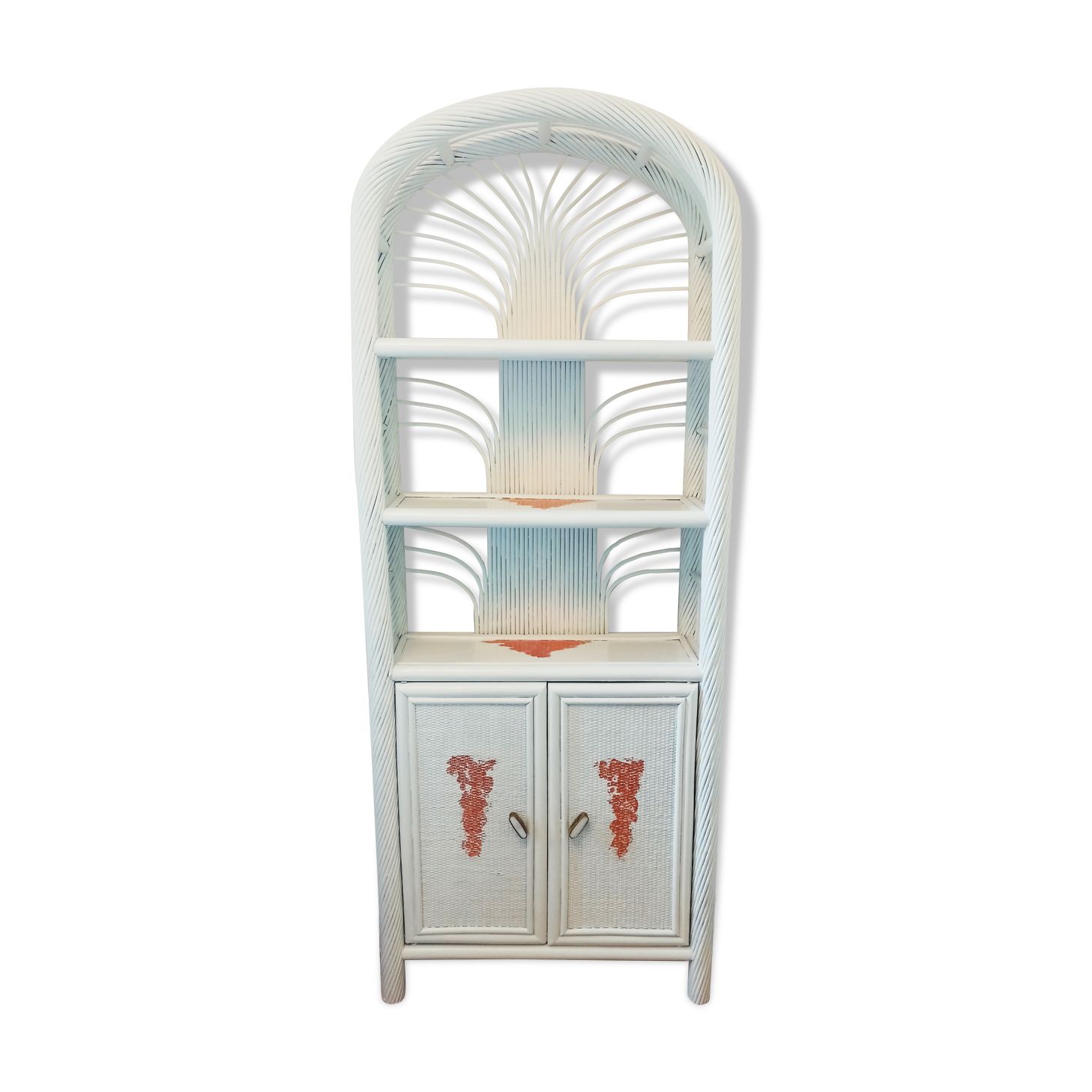 Étagère rotin blanche