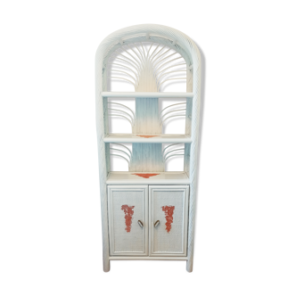 White rattan shelf